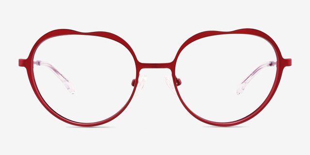 Everlasting Rouge MétalMontures de lunettes de vue d'EyeBuyDirect, Vue de Face