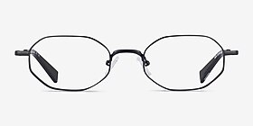 Trailblazer Noir Métal Montures de lunettes de vue d'EyeBuyDirect, Vue de Face
