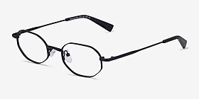 Trailblazer Noir Métal Montures de lunettes de vue d'EyeBuyDirect, Vue d'Angle