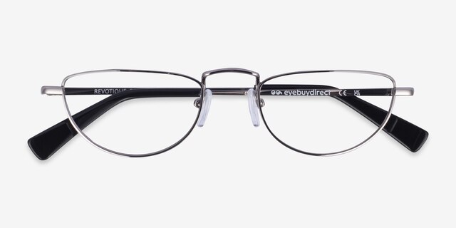 Revotique Silver MetalEyeglass Frames from EyeBuyDirect, Closed View