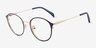 Tizzy Navy MetalEyeglass Frames from EyeBuyDirect, Angle View