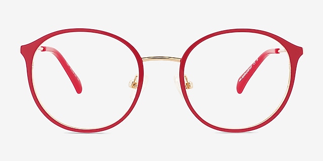 Tizzy Raspberry MetalEyeglass Frames from EyeBuyDirect, Front View