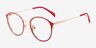 Tizzy Raspberry MetalEyeglass Frames from EyeBuyDirect, Angle View