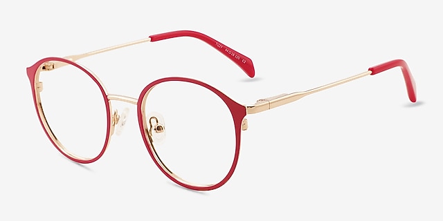 Tizzy Raspberry MetalEyeglass Frames from EyeBuyDirect, Angle View