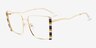 Stay True Gold MetalEyeglass Frames from EyeBuyDirect, Angle View