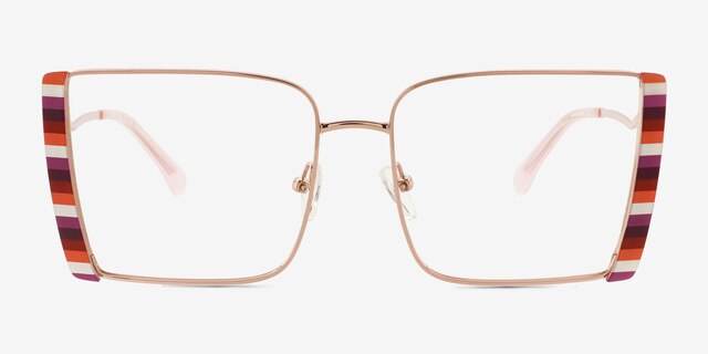 Stay True Rose Gold Multicolor MetalEyeglass Frames from EyeBuyDirect, Front View