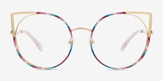 Free Spirit Multicolor Gold MetalEyeglass Frames from EyeBuyDirect, Front View