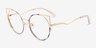 Free Spirit Multicolor Gold MetalEyeglass Frames from EyeBuyDirect, Angle View