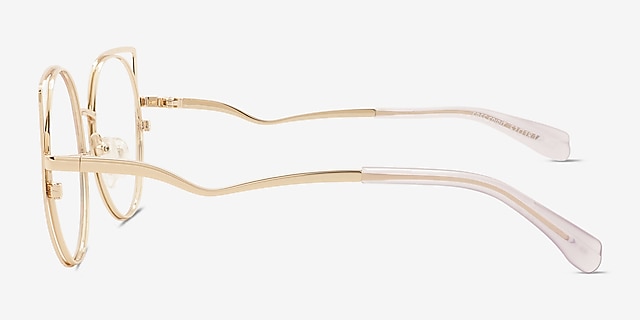 Free Spirit Multicolor Gold MetalEyeglass Frames from EyeBuyDirect, Side View
