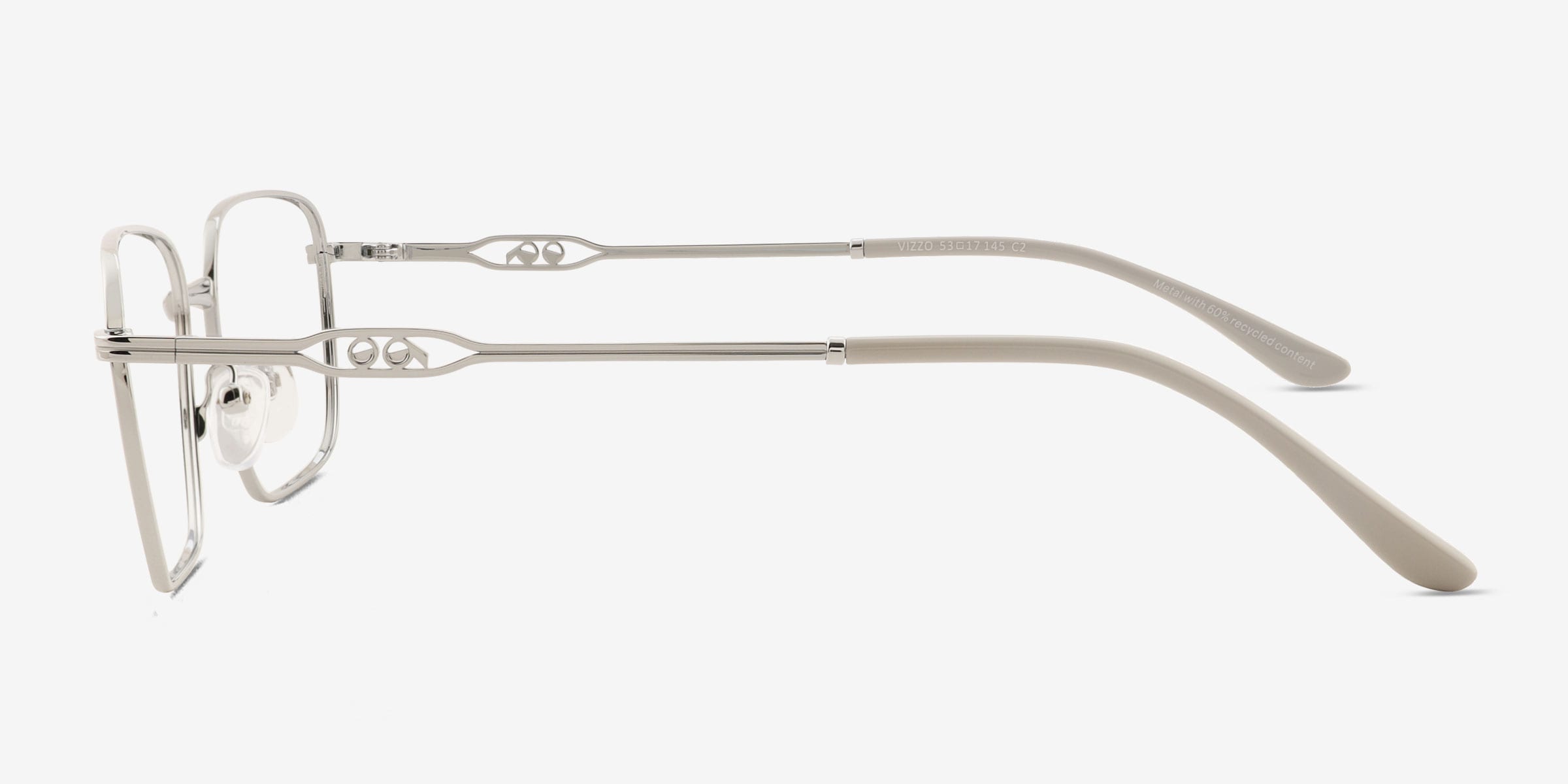 Vizzo Rectangle Silver Full Rim Eyeglasses | Eyebuydirect