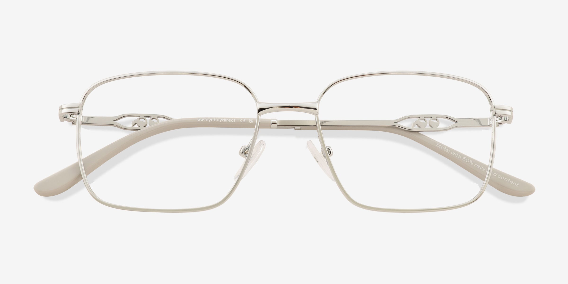 Vizzo Rectangle Silver Full Rim Eyeglasses | Eyebuydirect