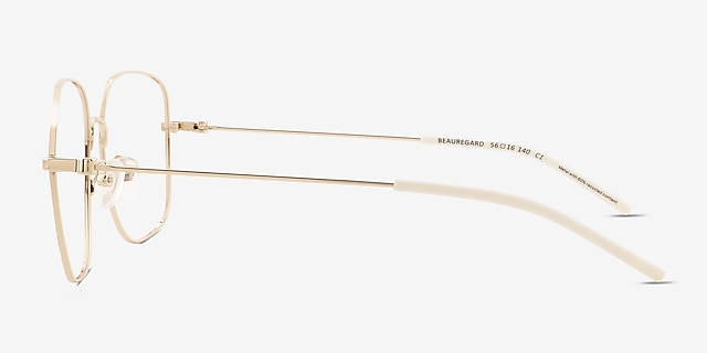 Beauregard Gold Alternative MaterialsEyeglass Frames from EyeBuyDirect, Side View