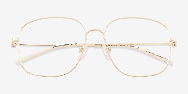Beauregard Gold Alternative MaterialsEyeglass Frames from EyeBuyDirect, Closed View