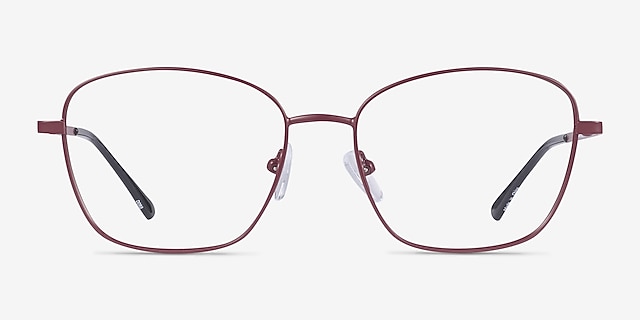 Beckham Burgundy MetalEyeglass Frames from EyeBuyDirect, Front View
