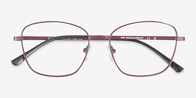 Beckham Burgundy MetalEyeglass Frames from EyeBuyDirect, Closed View
