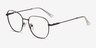 Chai Noir MétalMontures de lunettes de vue d'EyeBuyDirect, Vue d'Angle