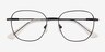 Chai Noir MétalMontures de lunettes de vue d'EyeBuyDirect, Vue Rapprochée