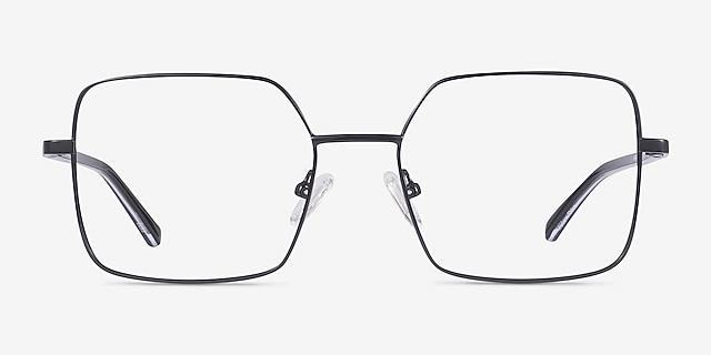 Laken Black MetalEyeglass Frames from EyeBuyDirect, Front View