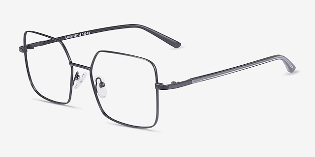 Laken Black MetalEyeglass Frames from EyeBuyDirect, Angle View