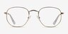 Brooks Gold Clear MetalEyeglass Frames from EyeBuyDirect, Front View