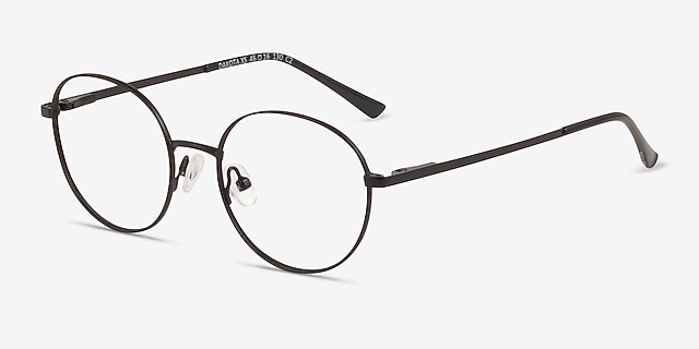 Dakota Black MetalEyeglass Frames from EyeBuyDirect, Angle View