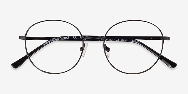 Dakota Black MetalEyeglass Frames from EyeBuyDirect, Closed View