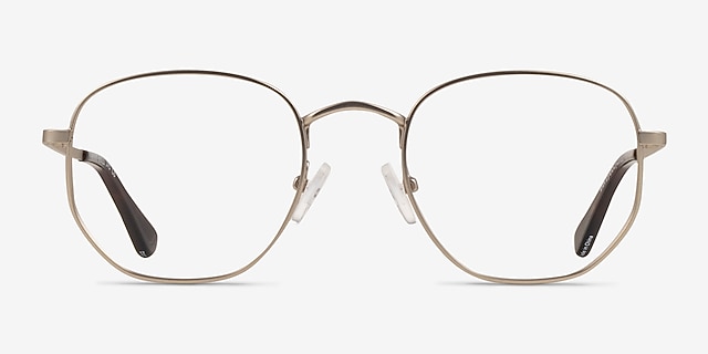 Brooks Gold MetalEyeglass Frames from EyeBuyDirect, Front View