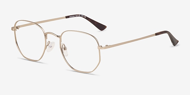 Brooks Gold MetalEyeglass Frames from EyeBuyDirect, Angle View
