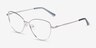 Morgan Silver MetalEyeglass Frames from EyeBuyDirect, Angle View