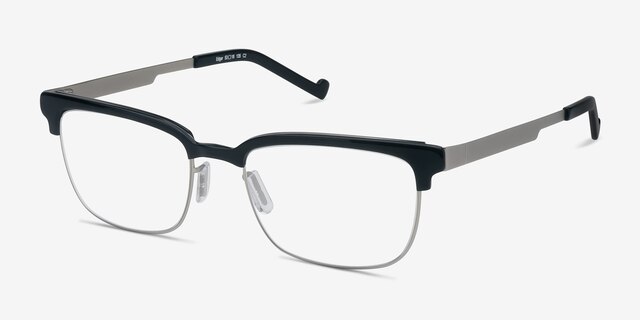 Edgar Black AcetateEyeglass Frames from EyeBuyDirect, Angle View