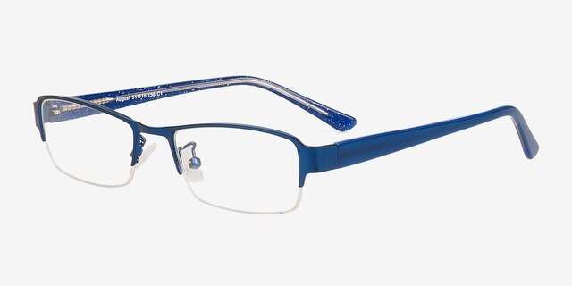 August Blue MetalEyeglass Frames from EyeBuyDirect, Angle View