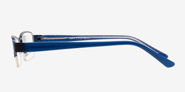 August Blue MetalEyeglass Frames from EyeBuyDirect, Side View