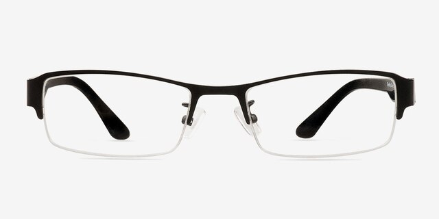 Ayaan Black MetalEyeglass Frames from EyeBuyDirect, Front View