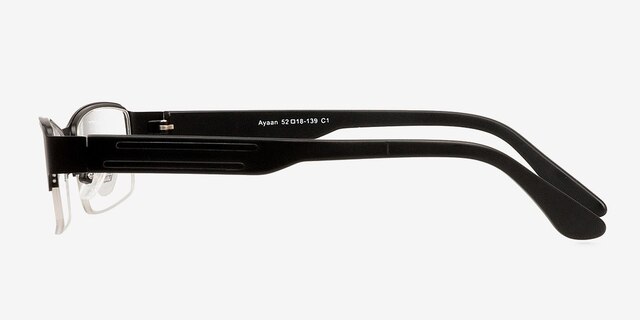 Ayaan Black MetalEyeglass Frames from EyeBuyDirect, Side View