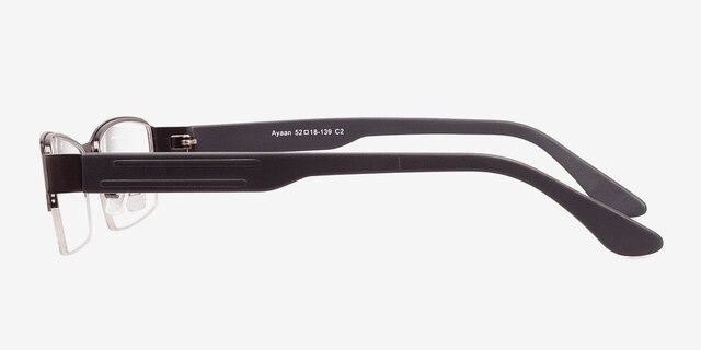 Ayaan Gunmetal MetalEyeglass Frames from EyeBuyDirect, Side View