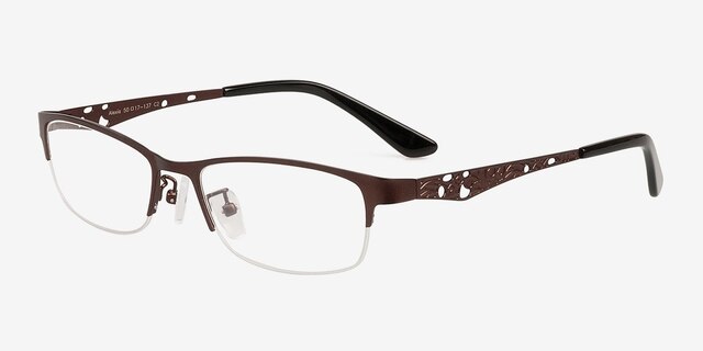 Alexia Coffee MetalEyeglass Frames from EyeBuyDirect, Angle View