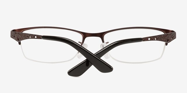 Alexia Coffee MetalEyeglass Frames from EyeBuyDirect, Closed View