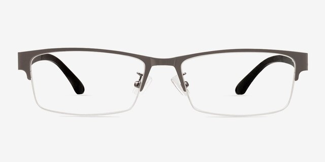 Aydan Gunmetal MétalMontures de lunettes de vue d'EyeBuyDirect, Vue de Face