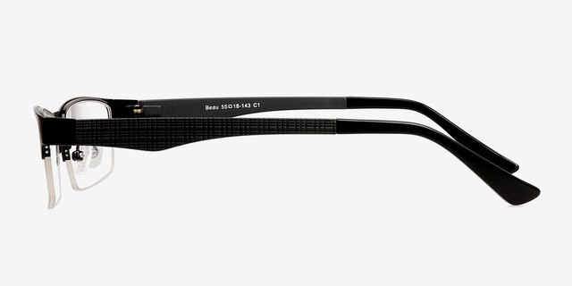 Beau Noir Plastic-metalMontures de lunettes de vue d'EyeBuyDirect, Vue de Côté