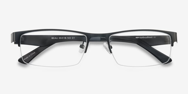Beau Noir Plastic-metalMontures de lunettes de vue d'EyeBuyDirect, Vue Rapprochée