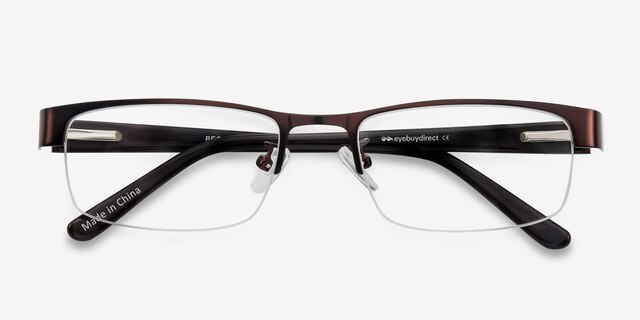 Beckett Coffee MetalEyeglass Frames from EyeBuyDirect, Closed View