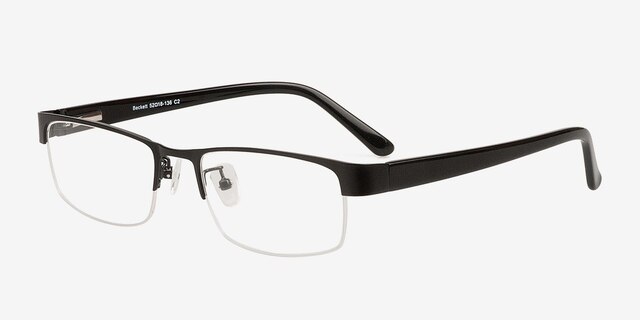 Beckett Black MetalEyeglass Frames from EyeBuyDirect, Angle View