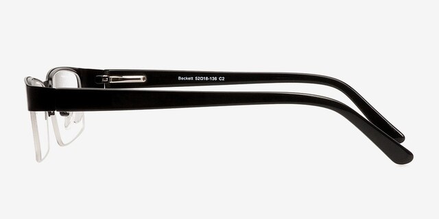Beckett Black MetalEyeglass Frames from EyeBuyDirect, Side View