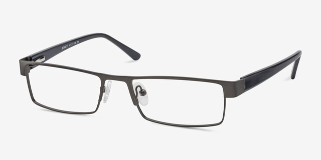 Bennett Gunmetal MétalMontures de lunettes de vue d'EyeBuyDirect, Vue d'Angle