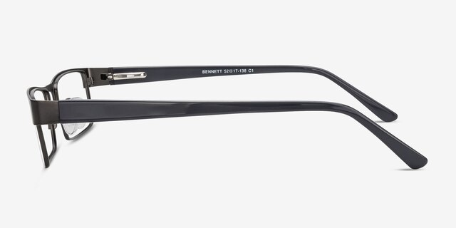 Bennett Gunmetal MétalMontures de lunettes de vue d'EyeBuyDirect, Vue de Côté