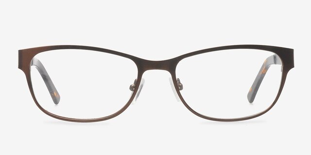 Aliza Coffee MetalEyeglass Frames from EyeBuyDirect, Front View