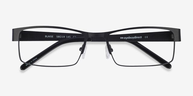Blaise Black MetalEyeglass Frames from EyeBuyDirect, Closed View