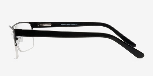 Bowen Black MetalEyeglass Frames from EyeBuyDirect, Side View
