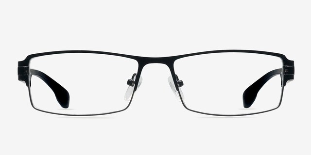 Poker Black MetalEyeglass Frames from EyeBuyDirect, Front View