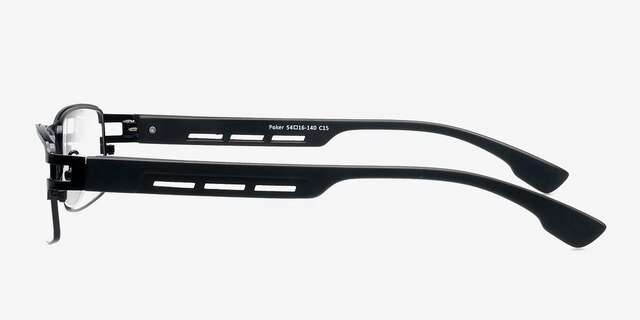 Poker Black MetalEyeglass Frames from EyeBuyDirect, Side View